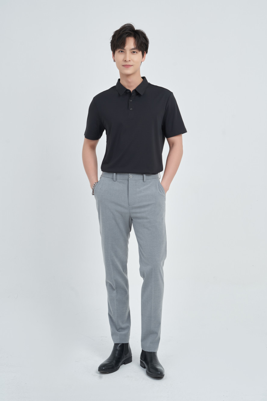 Áo Polo Fitted Krik Đen Tôn Dáng Khỏe Khoắn