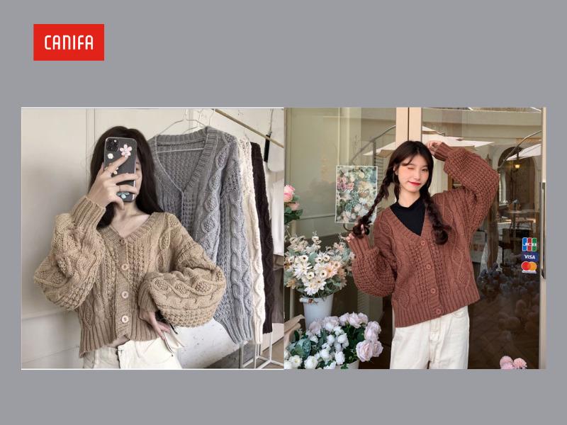 Áo khoác nữ mùa đông với đa dạng chất liệu như dạ, phao, len, da, thể hiện sự phong phú trong thiết kế.