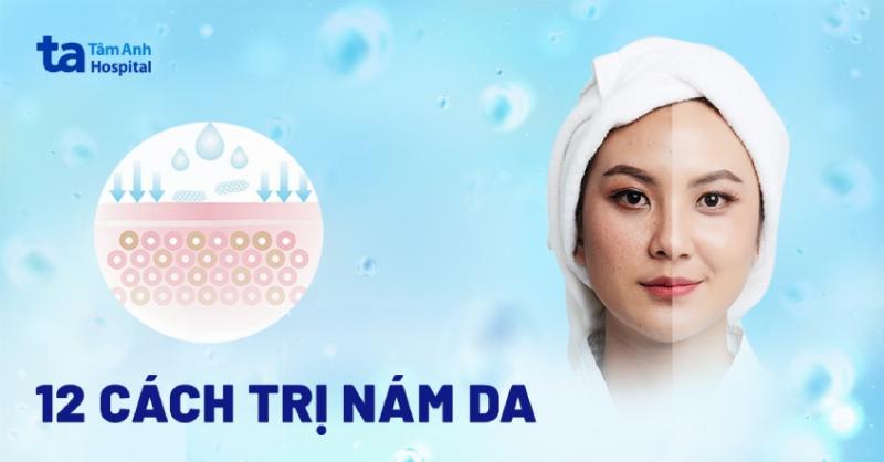 Hinh anh tong the ve mot quy trinh cham soc da tri nam toan dien, bao gom cac buoc su dung san pham va loi song lanh manh.