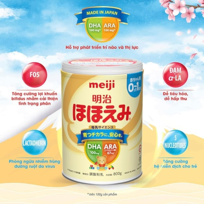 Sữa Meiji dạng bột lon và dạng thanh tiện lợi cho các mẹ