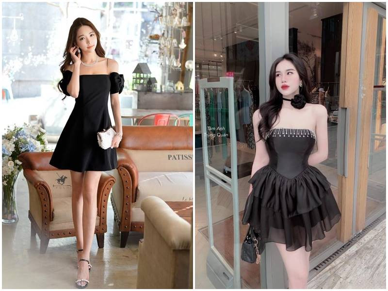 Đầm đen dự tiệc với đường cắt may tinh xảo, thể hiện phong thái quý phái