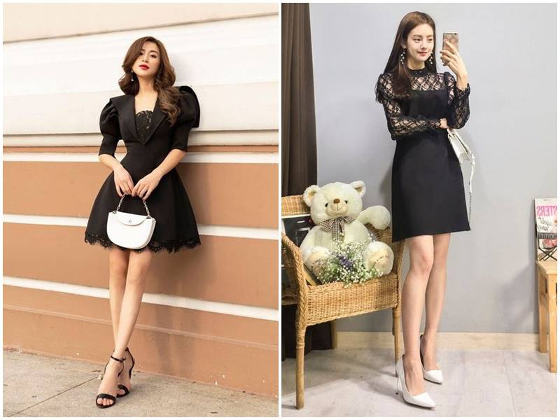 Đầm đen phối ren, bí ẩn và quyến rũ cho buổi tiệc đêm