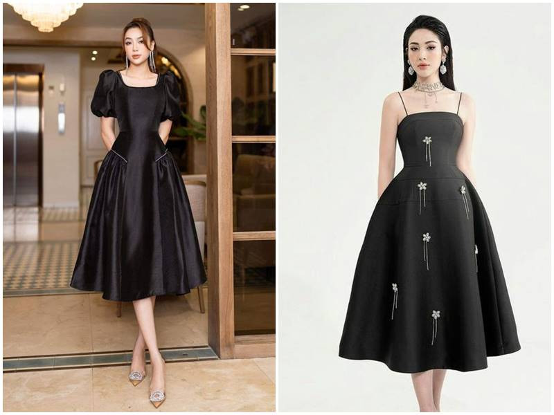 Đầm đen dự tiệc đẹp cho nàng vóc dáng mảnh khảnh