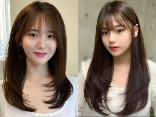 Mái thưa kết hợp tóc ngắn layer giúp tạo hiệu ứng baby face