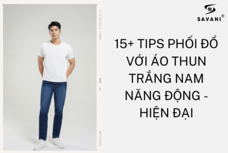Phối đồ với áo polo nam kiểu thường ngày năng động cùng quần jeans và sneakers trắng