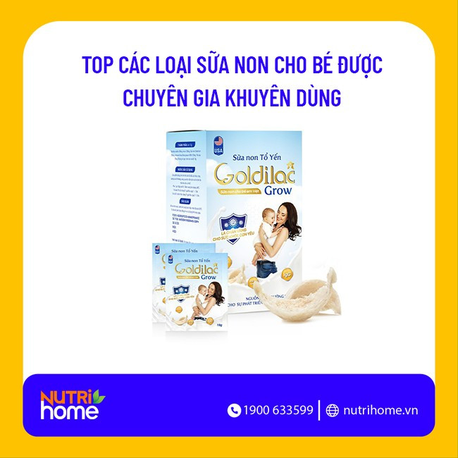 Sữa non tổ yến Goldilac Grow tăng cường tiêu hóa và miễn dịch