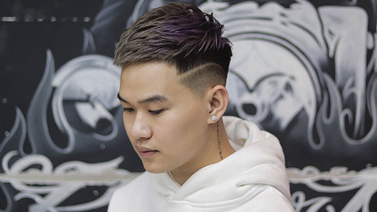 Tóc nam ngắn undercut mái ngắn trẻ trung, năng động cho mặt tròn