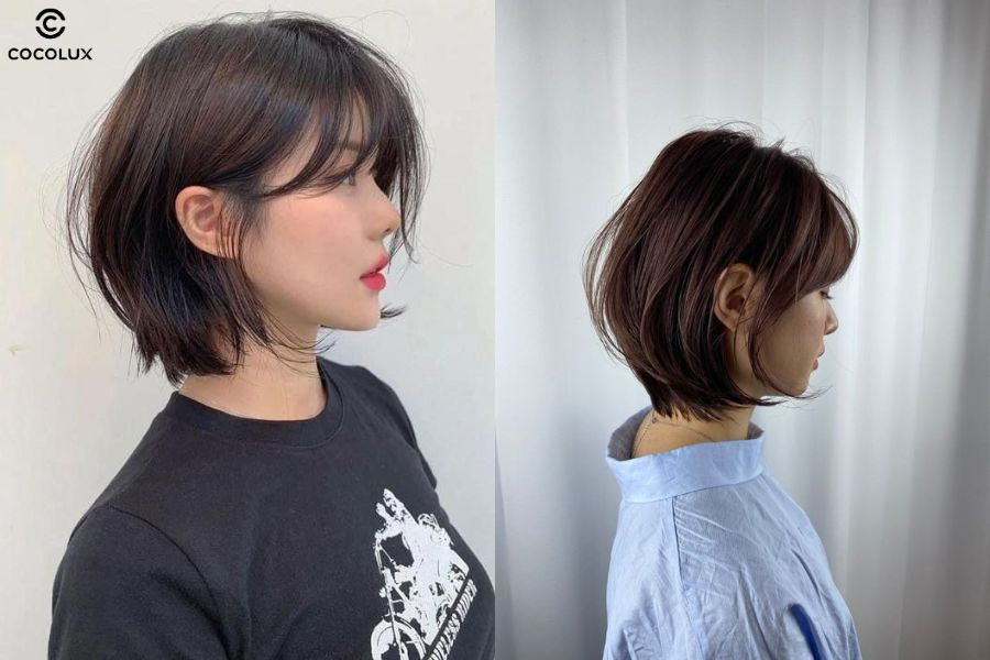 Tóc mullet ngắn layer cá tính, hai bên ngắn và phía sau dài hơn
