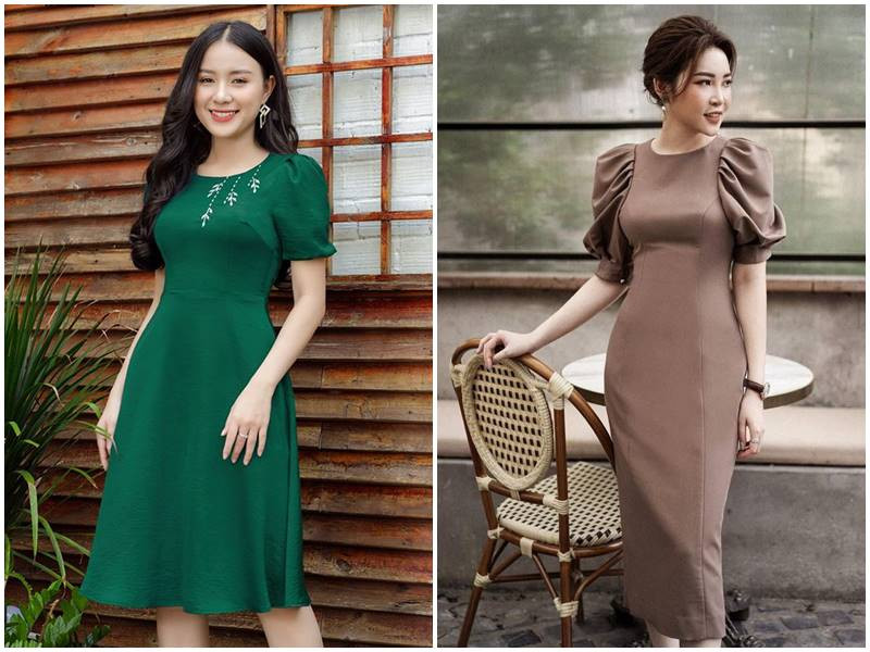 Đầm trung niên tuổi 50 đơn giản, thanh lịch