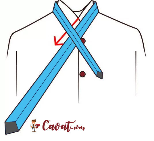Vắt bản rộng qua dưới bản hẹp sang trái