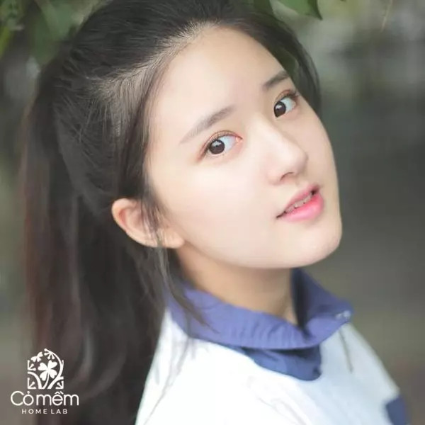 Tóc đuôi ngựa đơn giản, cột thấp cho học sinh