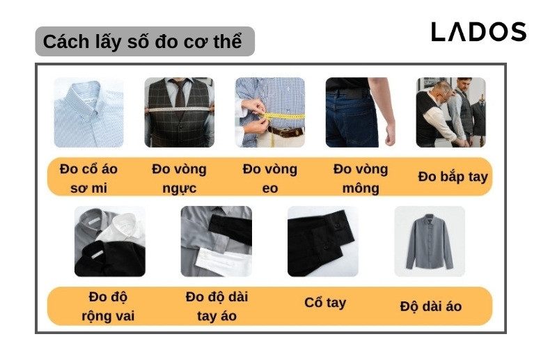 Hướng dẫn chi tiết cách lấy số đo cơ thể để chọn size áo sơ mi nam