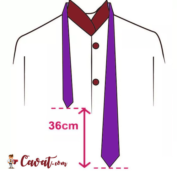 Bắt đầu thắt cà vạt Windsor, bản rộng bên phải thấp hơn