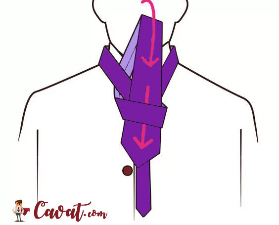 Luồn bản rộng qua vòng trước của nút thắt Windsor