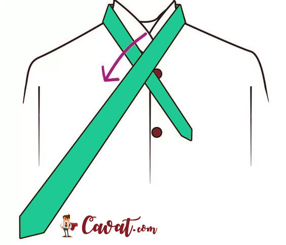Vắt bản rộng qua phía trước bản hẹp sang trái
