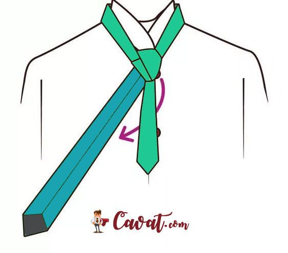 Luồn bản rộng vào trong, kéo xuống trái