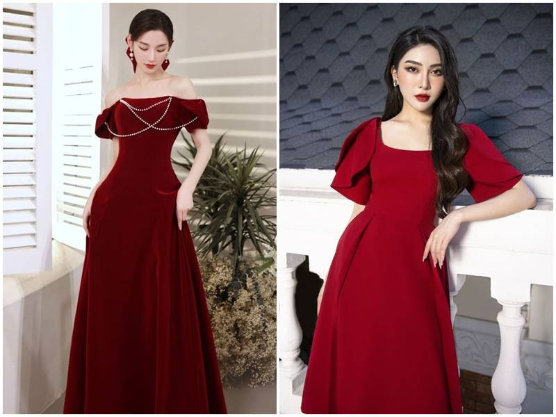 Đầm đỏ dự tiệc đơn giản nhưng quyền lực
