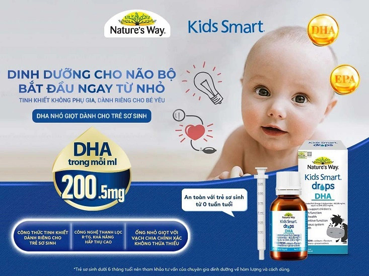 Nature's Way Kids Smart Drops DHA - lựa chọn hàng đầu cho bé sơ sinh