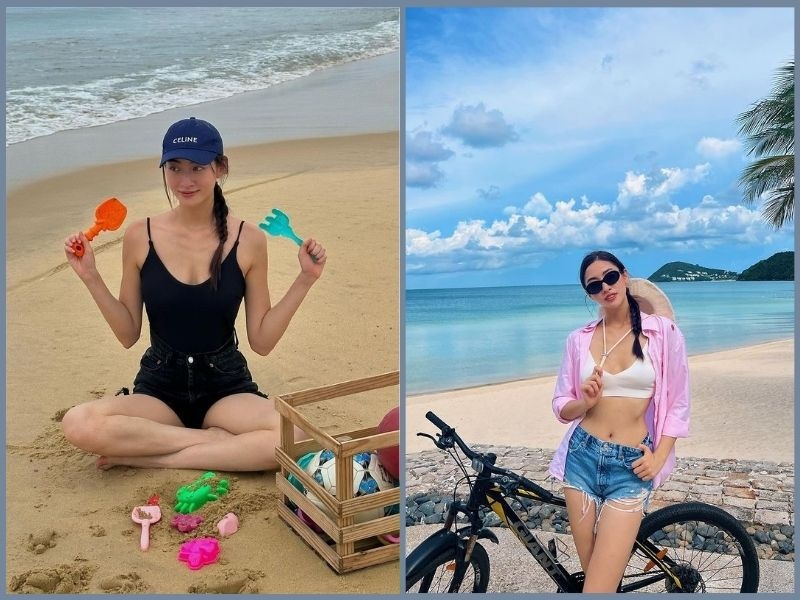 Outfit đi biển cho nữ cá tính với áo hai dây và quần short