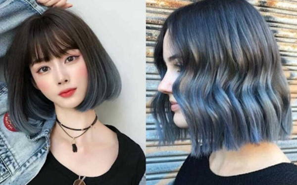 tóc ngắn nhuộm highlight tạo điểm nhấn