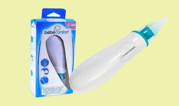 Máy hút mũi Bebe Confort sở hữu đầu hút silicon mềm mại, ôm khít mũi bé
