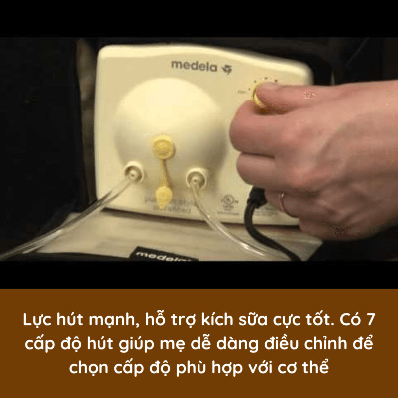 Lực hút mạnh mẽ của máy hút sữa Medela Pump giúp kích sữa hiệu quả