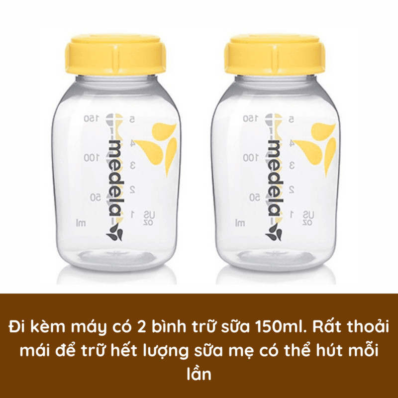 Bình đựng sữa và phụ kiện đi kèm máy hút sữa Medela Pump