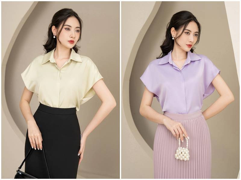Áo sơ mi cách điệu chiffon