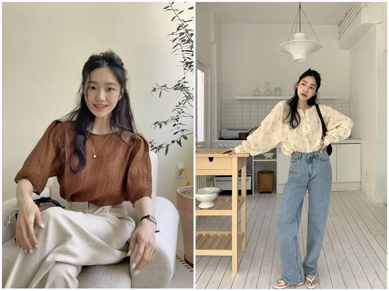 Áo sơ mi không cổ cách điệu