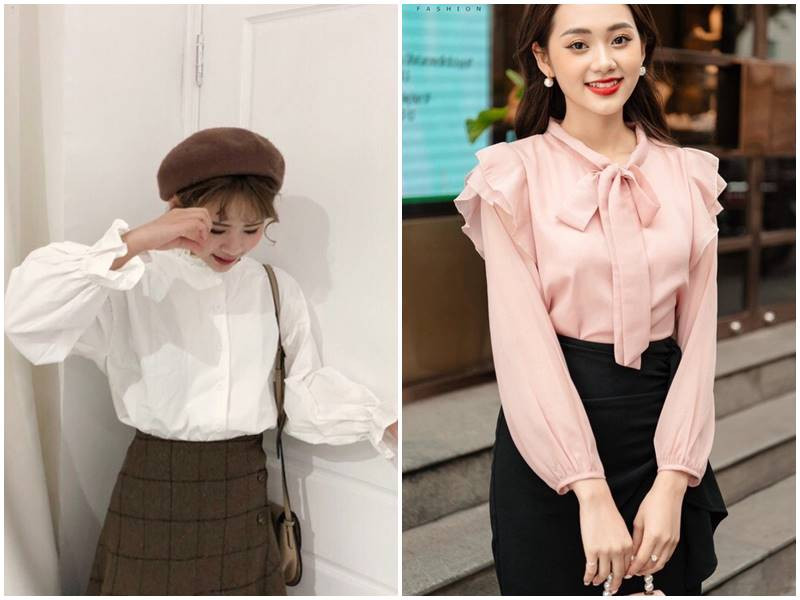 Áo sơ mi cách điệu tay bèo