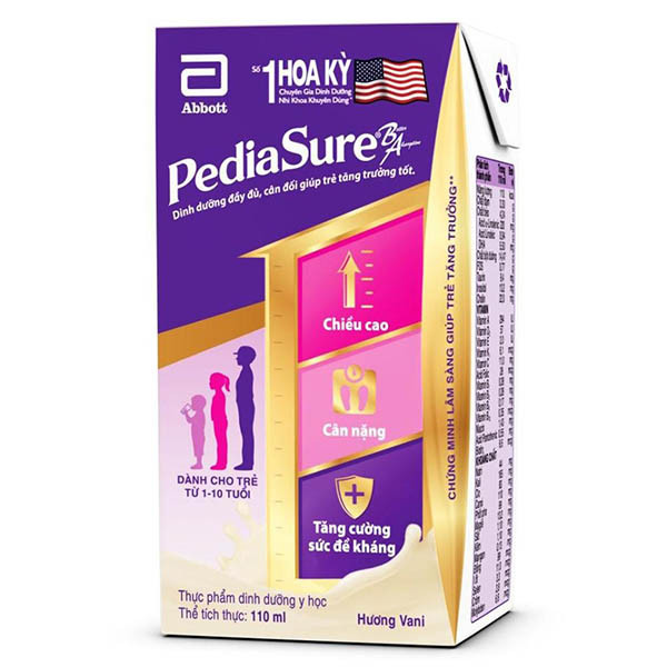Sữa nước PediaSure BA hỗ trợ tăng cân và phát triển toàn diện