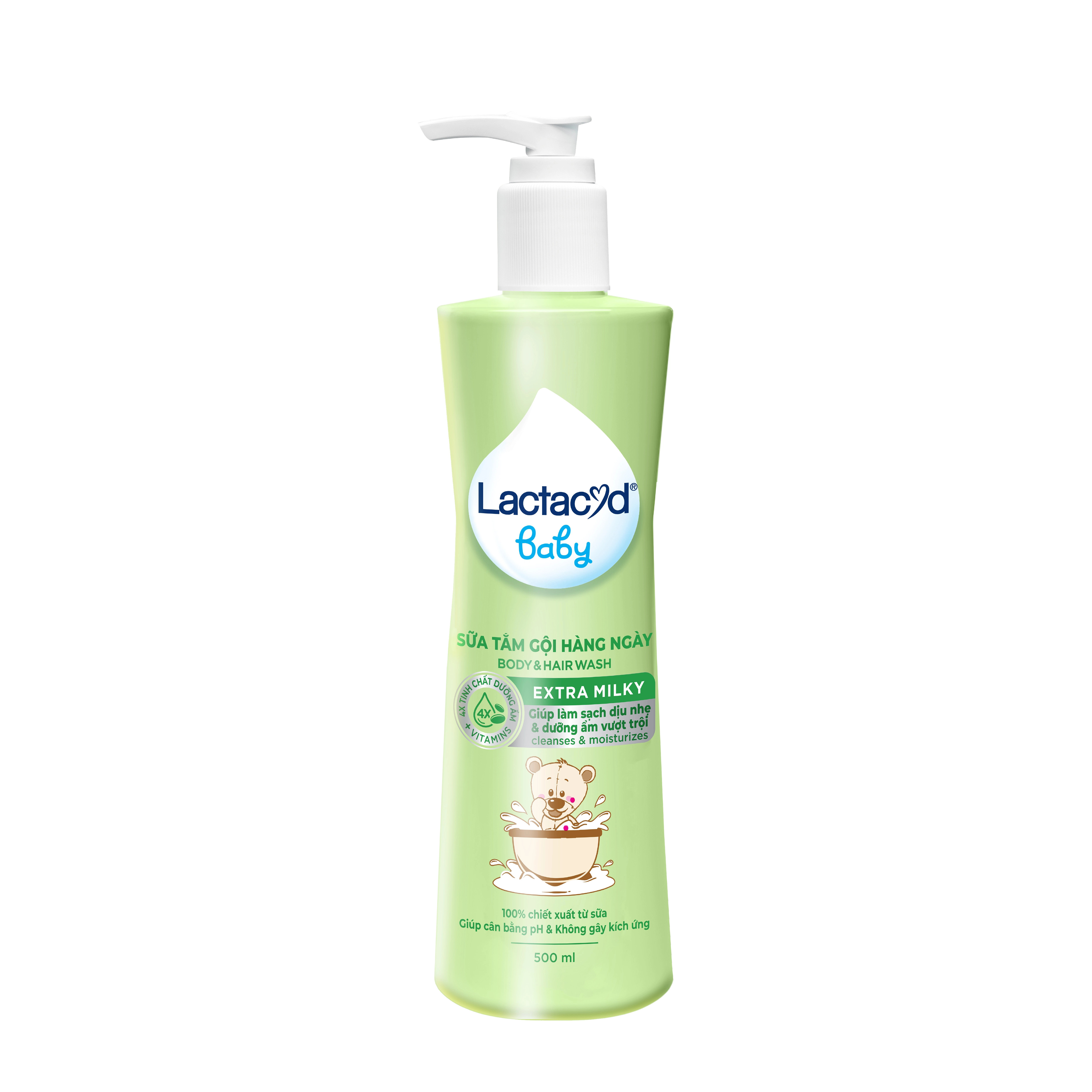 Sữa tắm Lactacyd Baby với chiết xuất sữa tự nhiên ngừa rôm sảy