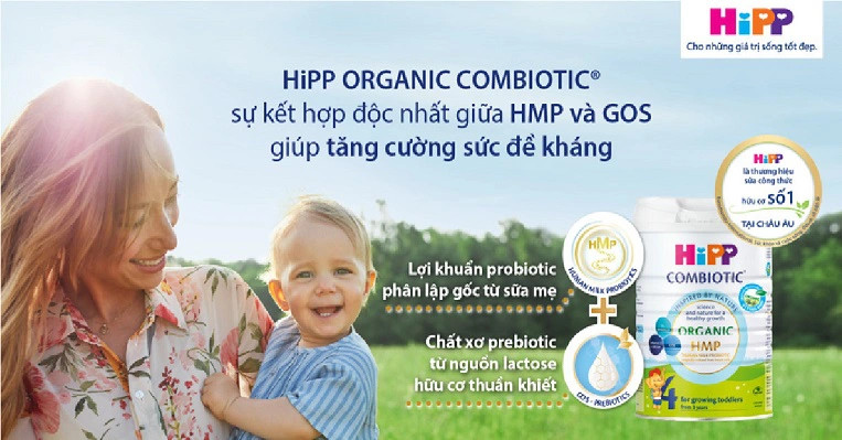 Sữa HiPP Organic giúp bé 6 tháng tăng cân