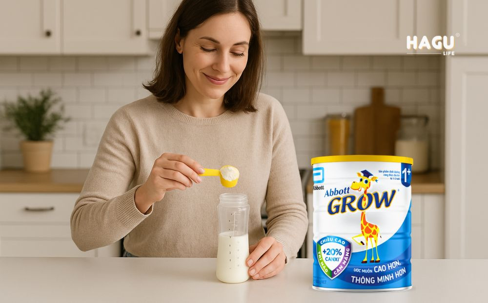 Sữa Abbott Grow 1+ hỗ trợ phát triển chiều cao và trí não cho trẻ 1-3 tuổi