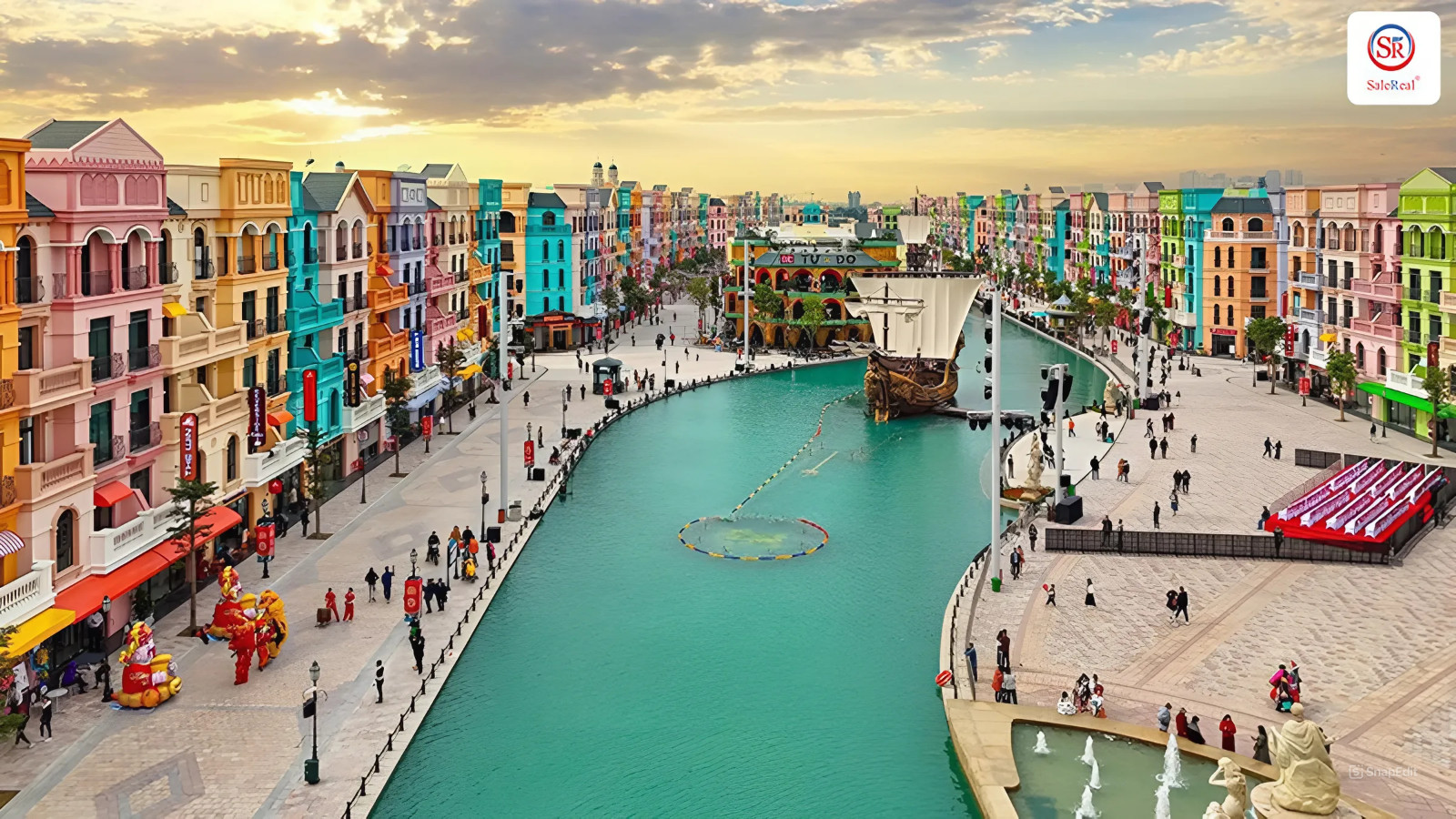 Khung cảnh thành phố Venice lãng mạn tái hiện tại phân khu The Venice Grand World Ocean Park 3