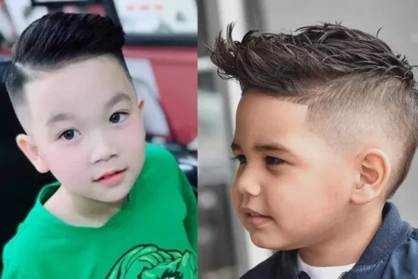 Kiểu tóc Mohawk ngắn gọn gàng, phù hợp cho bé trai năng động và tinh nghịch