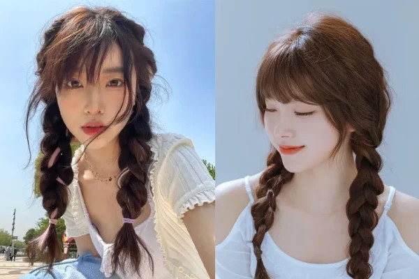 Tóc tết hai bên trẻ trung, năng động cho cô nàng dự tiệc