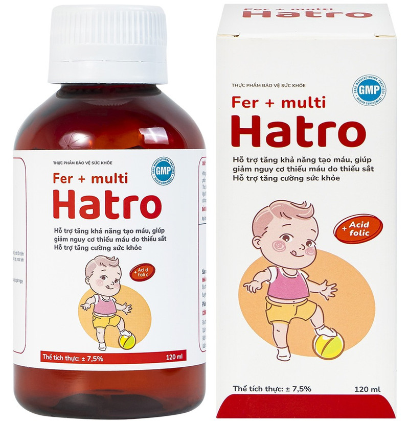 Siro Fer + Multi Hatro bổ sung sắt hữu cơ và vitamin nhóm B cho bé từ 2 tuổi