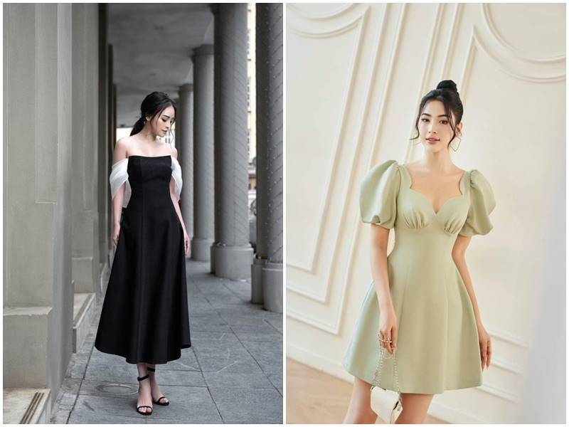 Đầm dự tiệc cưới tuổi 40 trang nhã