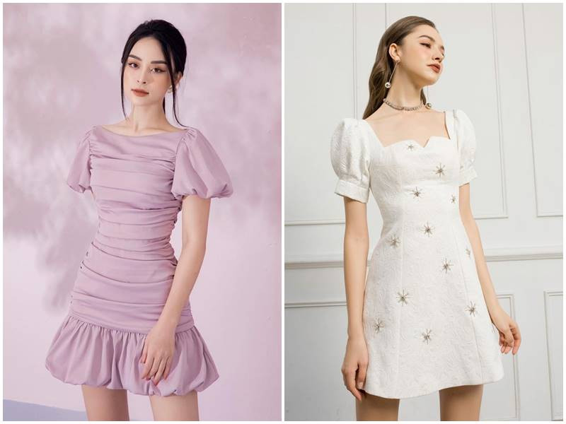 Váy dự tiệc cưới dễ thương, phong cách baby doll