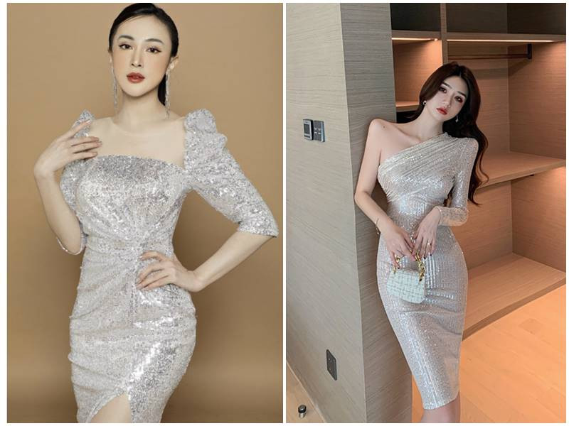 Váy kim sa dự tiệc nổi bật, thu hút mọi ánh nhìn
