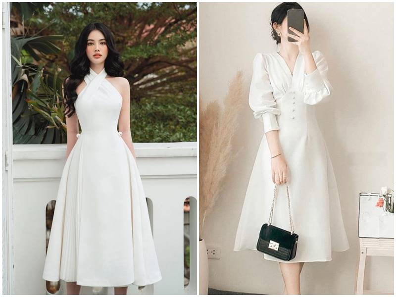 Đầm trắng tinh khôi thanh lịch cho buổi tiệc sang trọng