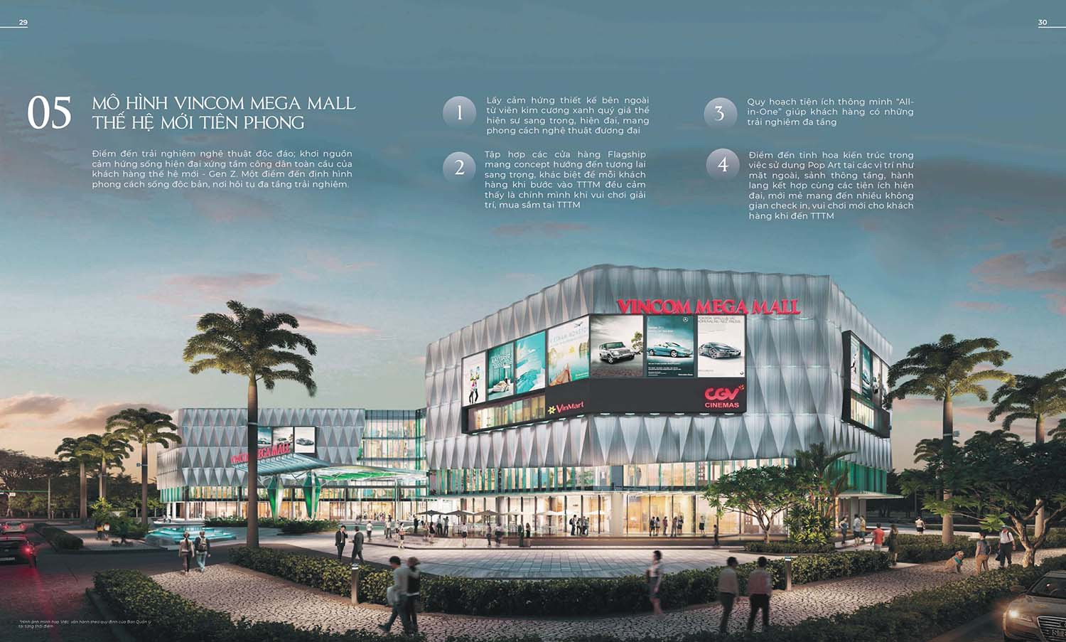 Kiến trúc ngoại thất Vincom Mega Mall Grand Park với công nghệ Smart Lighting