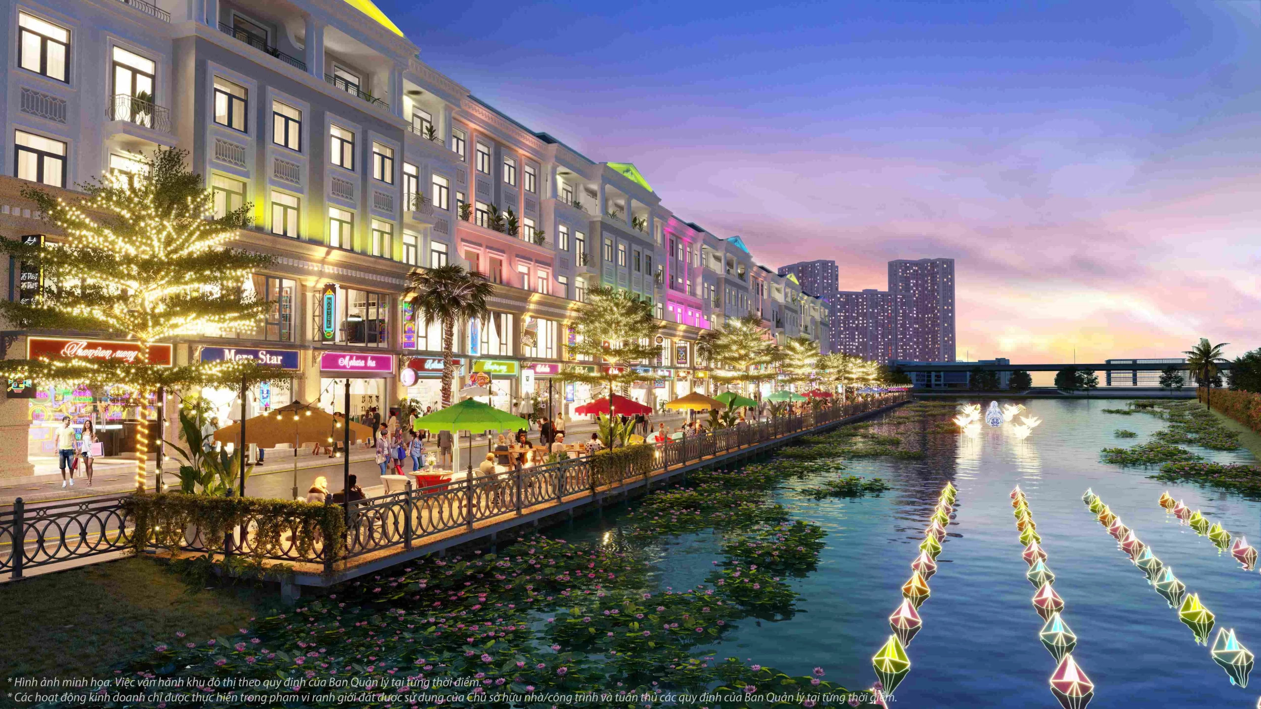 Mặt tiền Vincom Mega Mall Grand Park Quận 9 lung linh về đêm