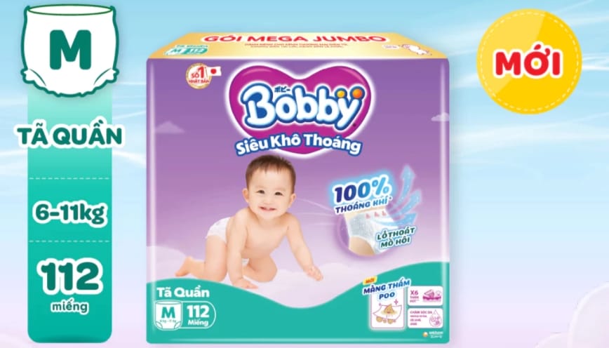 Các công nghệ nổi bật trên bỉm quần Bobby size M