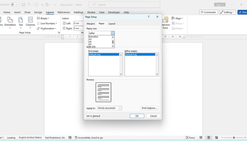 Cách chỉnh khổ A4 trong Microsoft Word