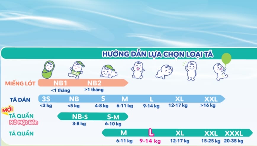 Cách chọn tã quần size XL Bobby vừa vặn