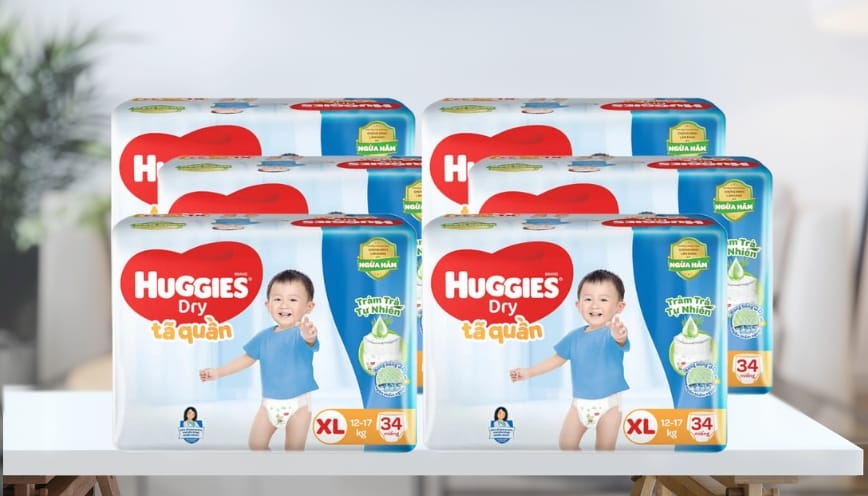 Huggies Dry khóa ẩm khô thoáng vượt trội