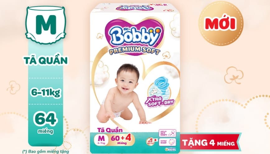 Những sai lầm cha mẹ thường gặp khi dùng bỉm quần Bobby size M
