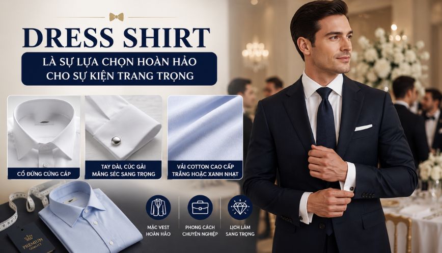 Dress shirt là sự lựa chọn hoàn hảo cho sự kiện trang trọng